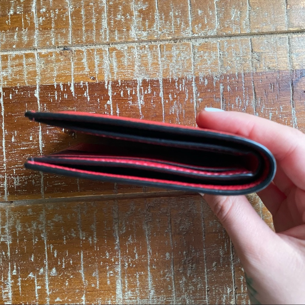 Mens Coach true red calf leather bi-fold sports wallet - Picture 3 of 8